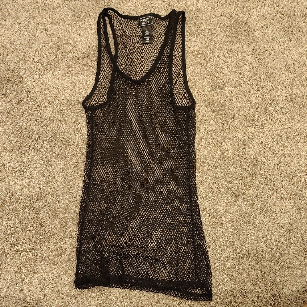 Black Mesh Tank Top